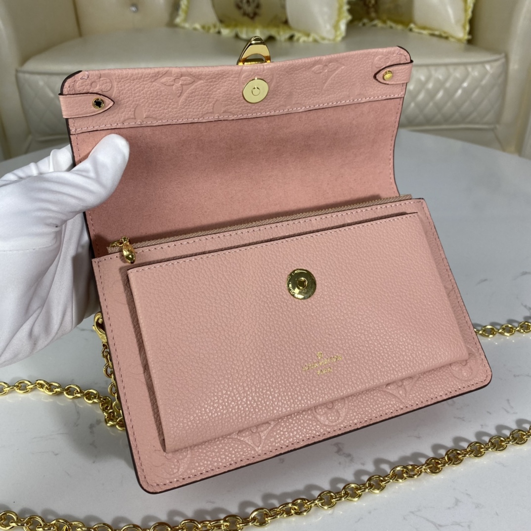 Louis Vuitton VAVIN CHAIN WALLET Handbag Monogram Empreinte M67841 Pink